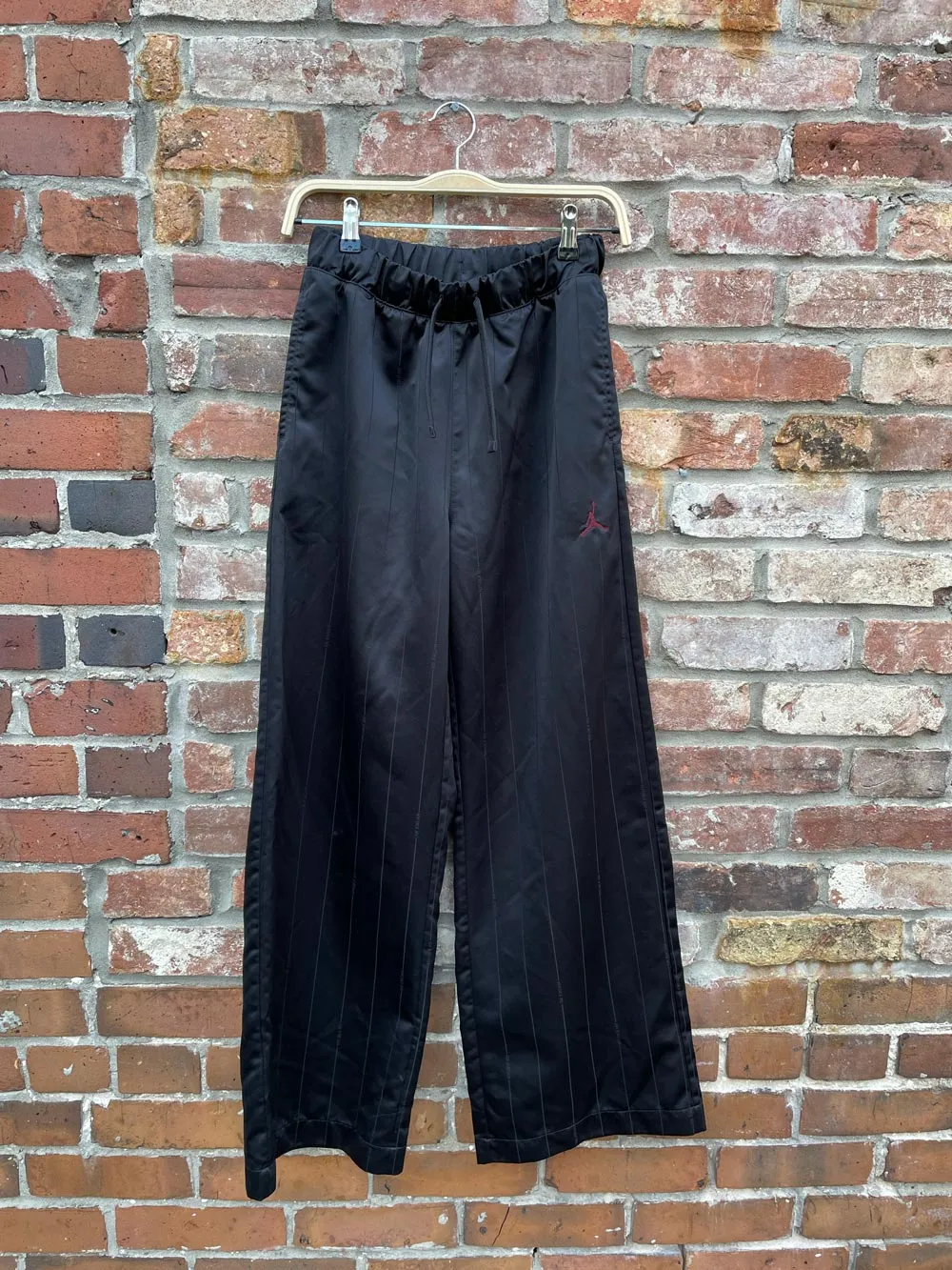 jordan loose fit satin stripe wide leg pants sold by Good Market Thrift Store