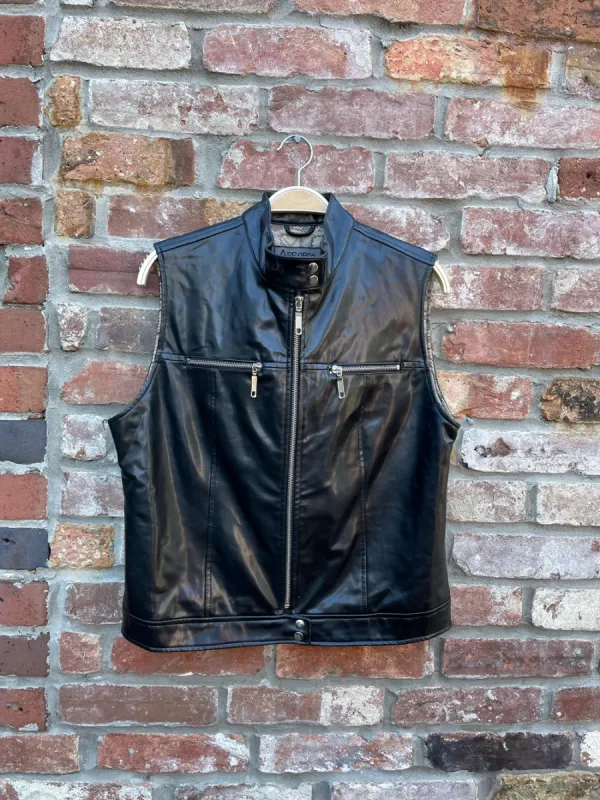vintage 00s apropos faux leather vest sold by Good Market Thrift Store