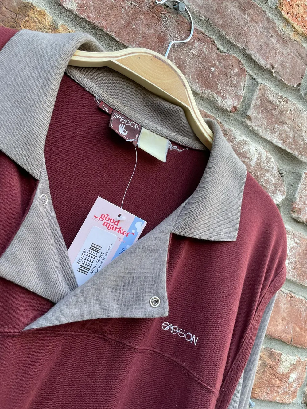 vintage 80s sasson colour block ls polo sold by Good Market Thrift Store product image thumbnail 2