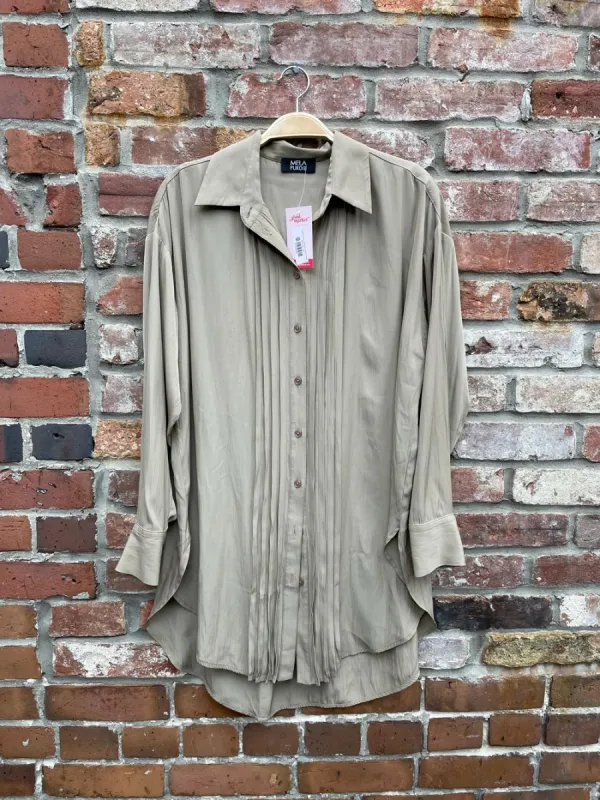 mela purdie oversized tuxedo blouse sold by Good Market Thrift Store