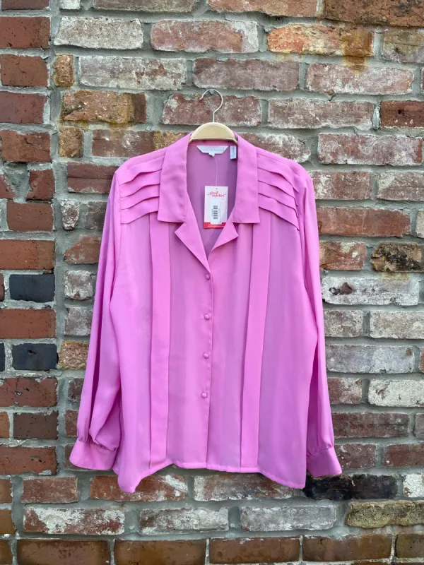 vintage susan van heusen pleated chiffon blouse sold by Good Market Thrift Store