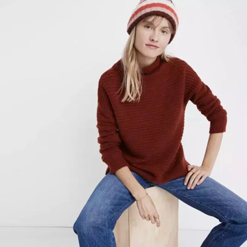 madewell belmont wool-blend cozy ribbed sweater sold by Good Market Thrift Store