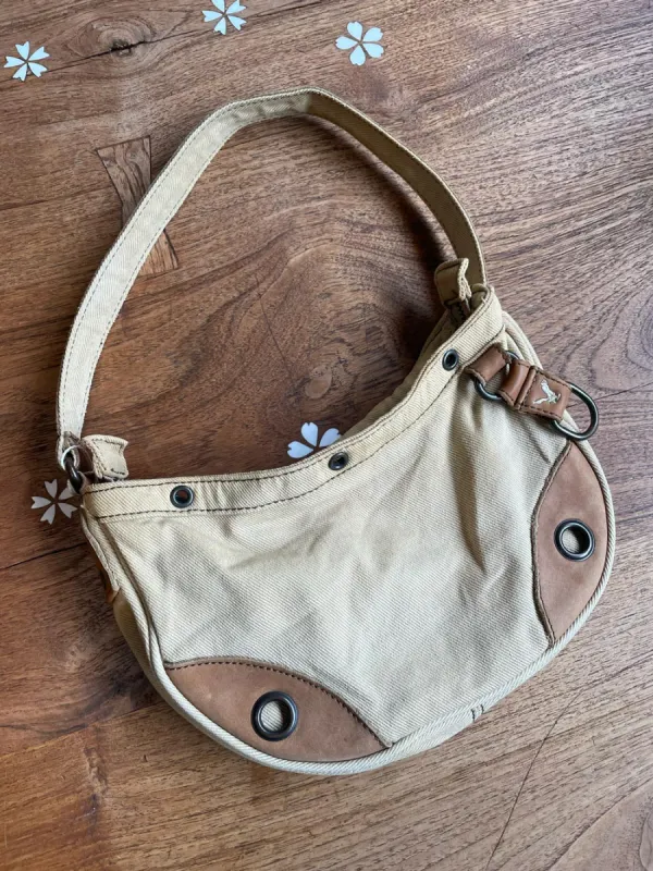 y2k american eagle leather trim mini shoulder bag sold by Good Market Thrift Store