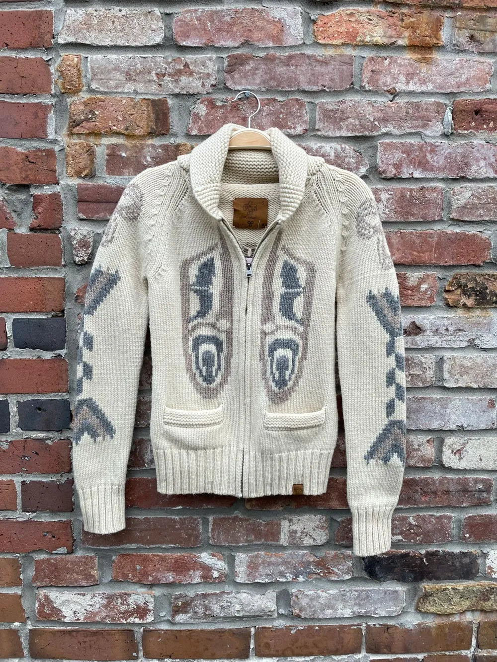 tna hamsa wool cowichan cardigan sweater sold by Good Market Thrift Store