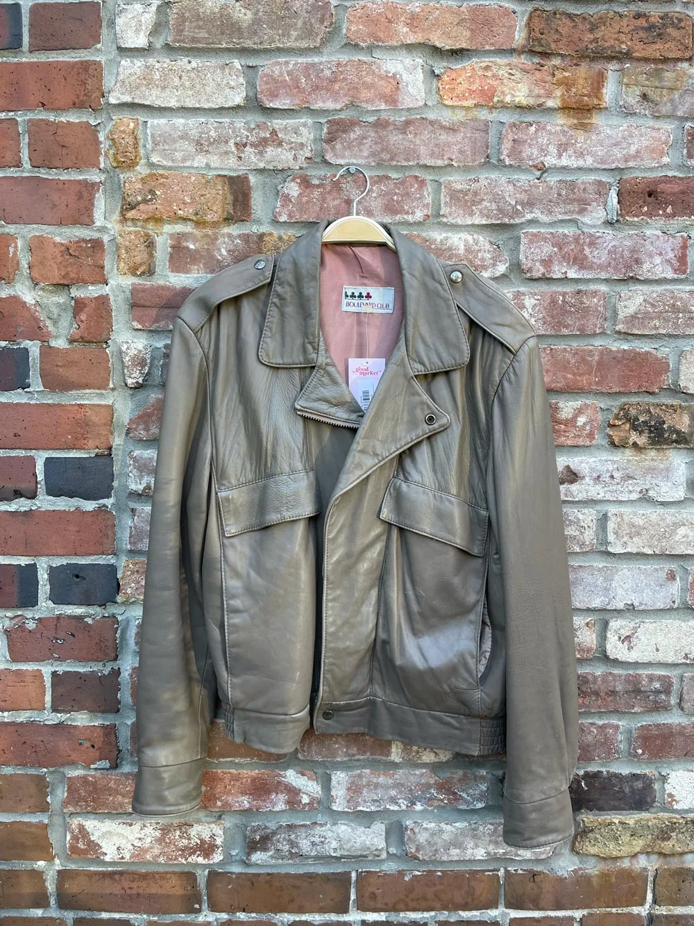 vintage boulevard club sabo butter leather bomber jacket sold by Good Market Thrift Store
