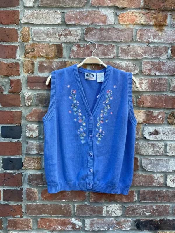 vintage 00s tabi floral knit vest sold by Good Market Thrift Store