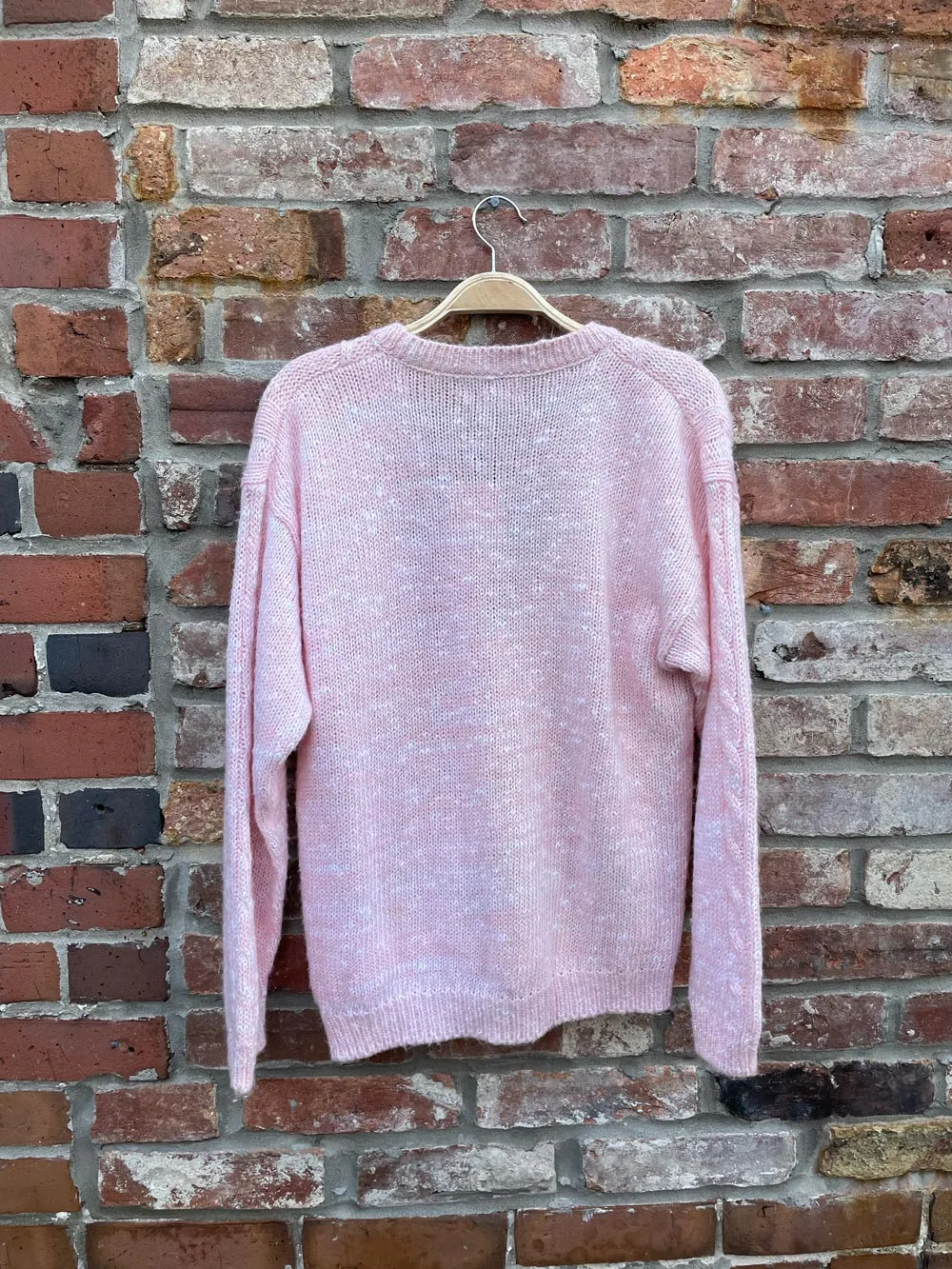 vintage spice of life pearl flowers knit cardigan sold by Good Market Thrift Store product image thumbnail 3