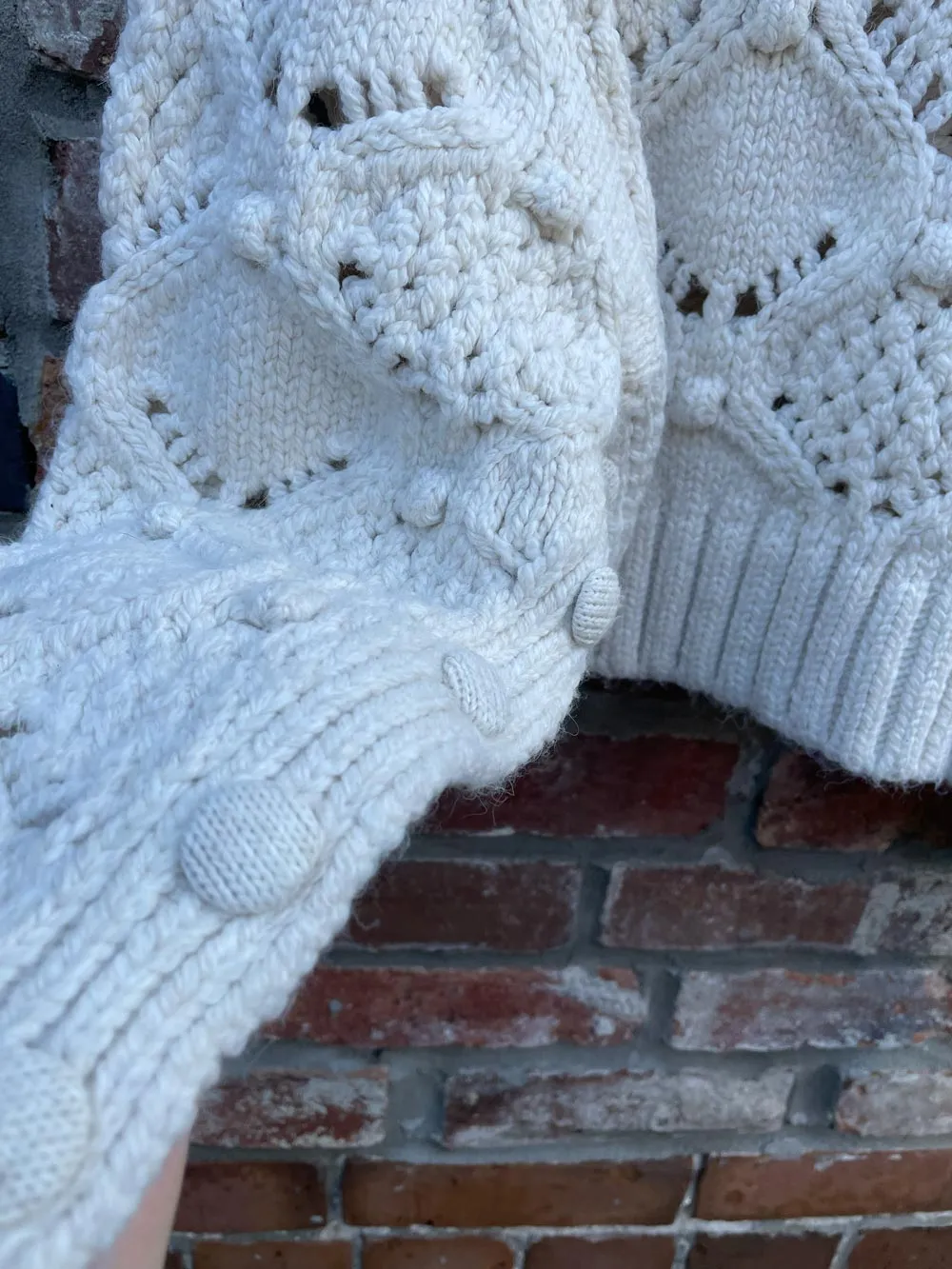 zara soft pointelle chunky knit turtleneck sold by Good Market Thrift Store product image thumbnail 4