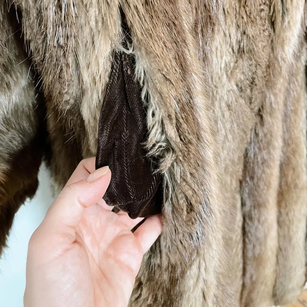vintage GJ pappillon long beaver fur coat sold by Good Market Thrift Store product image thumbnail 4