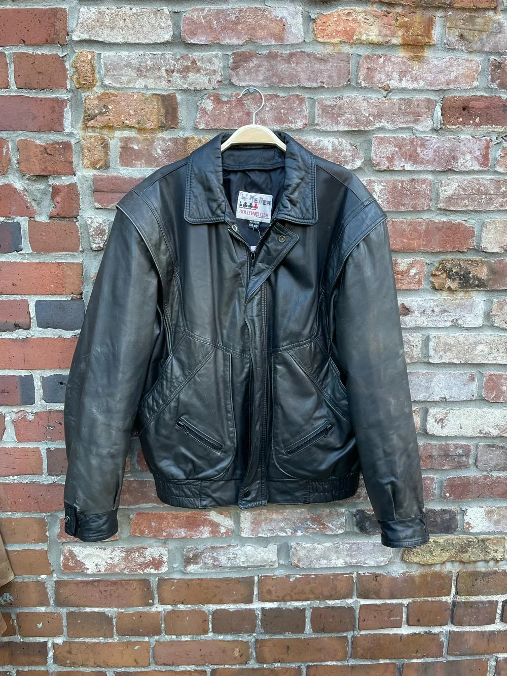 vintage boulevard club leather bomber jacket sold by Good Market Thrift Store