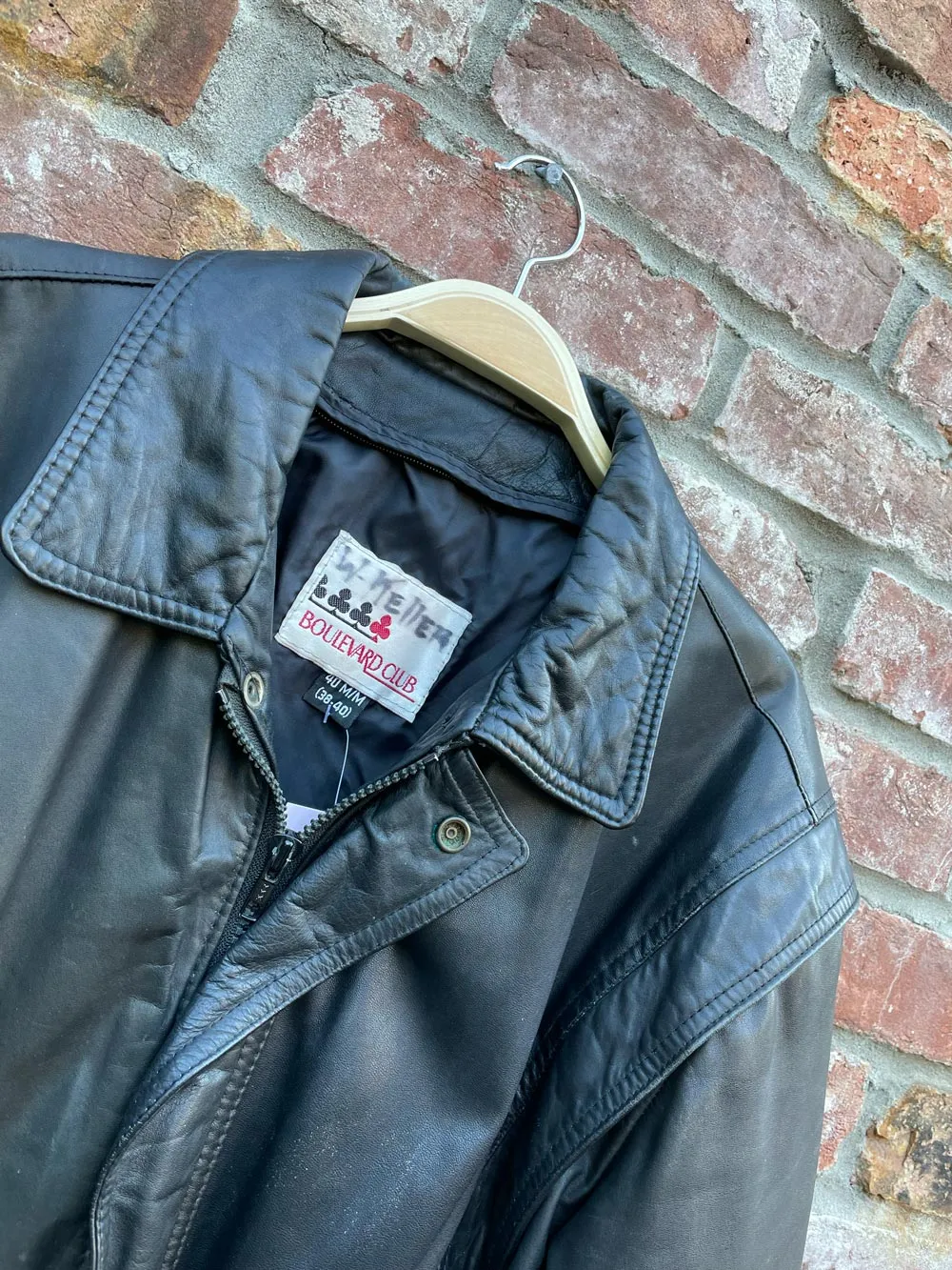 vintage boulevard club leather bomber jacket sold by Good Market Thrift Store product image thumbnail 2