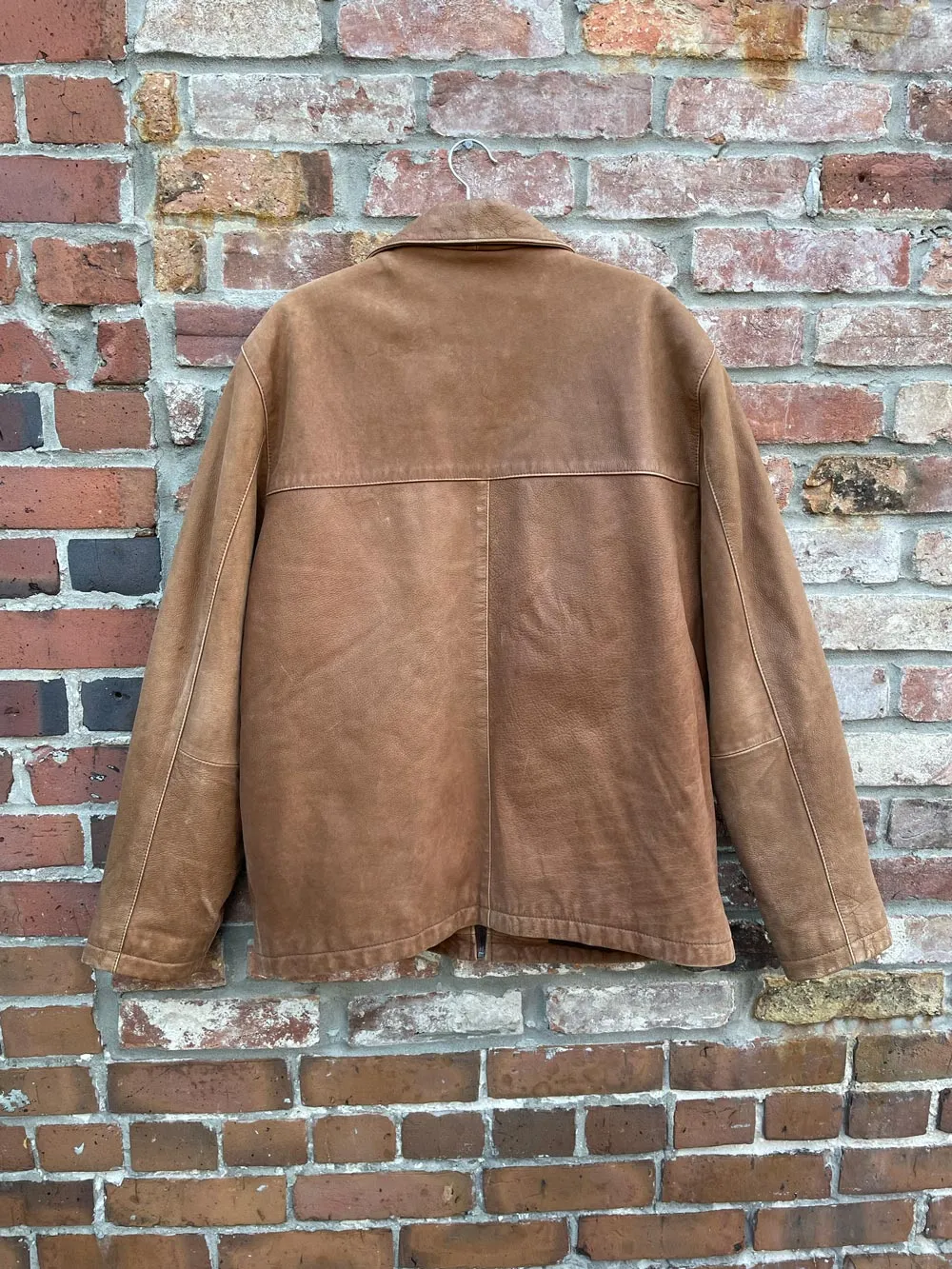 vintage smarty switzerland minimal zip leather jacket sold by Good Market Thrift Store product image thumbnail 3