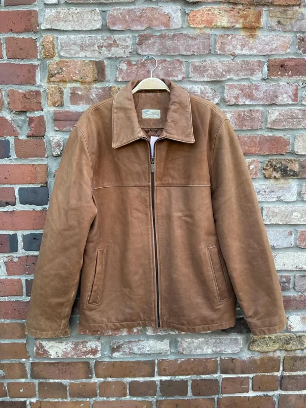 vintage smarty switzerland minimal zip leather jacket sold by Good Market Thrift Store