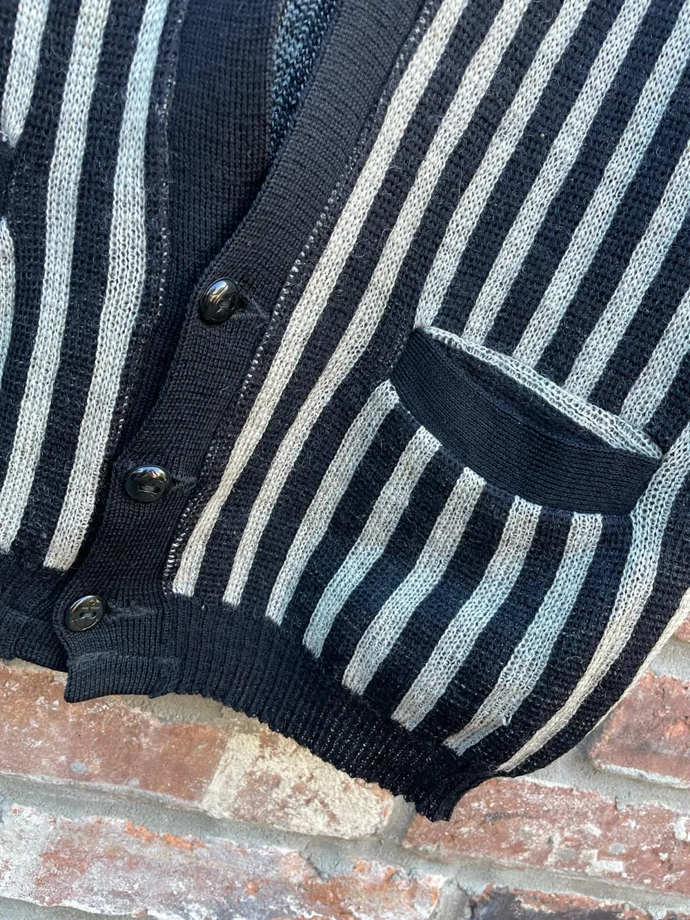 vintage 60s 100% wool striped knit vest sold by Good Market Thrift Store product image thumbnail 3