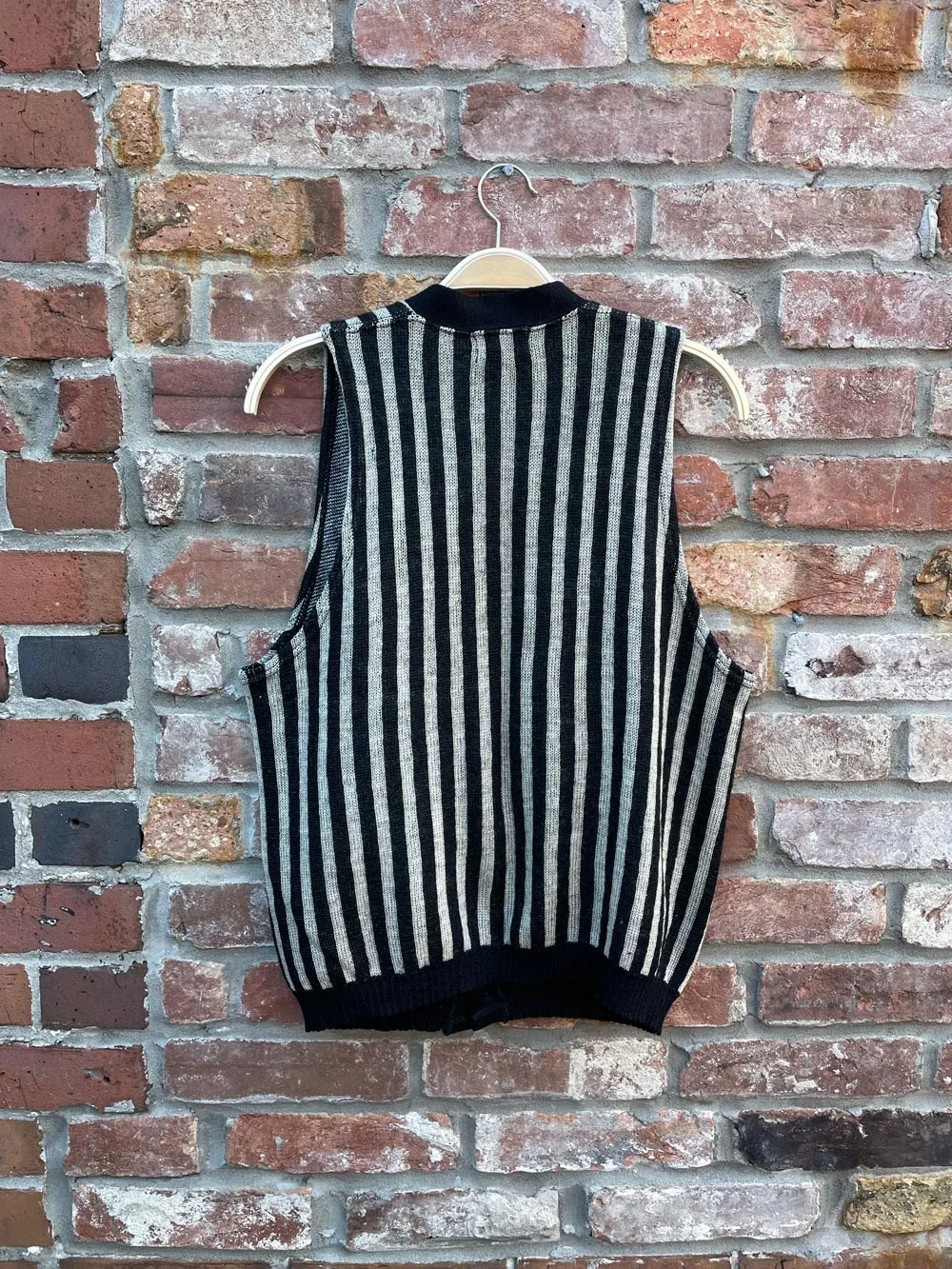 vintage 60s 100% wool striped knit vest sold by Good Market Thrift Store product image thumbnail 4