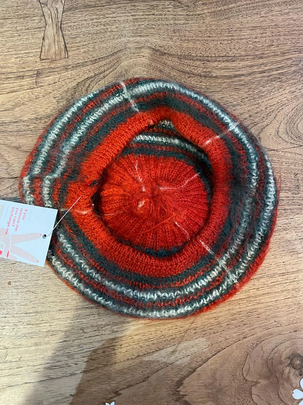 vintage mohair stripe pom beret sold by Good Market Thrift Store product image thumbnail 2