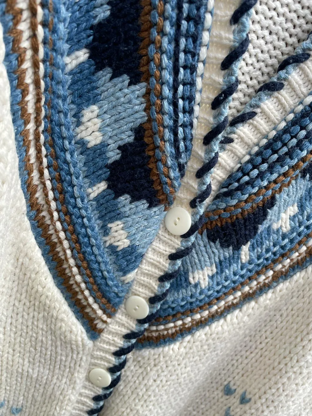 vintage hand-knit cardigan sweater sold by Good Market Thrift Store product image thumbnail 3