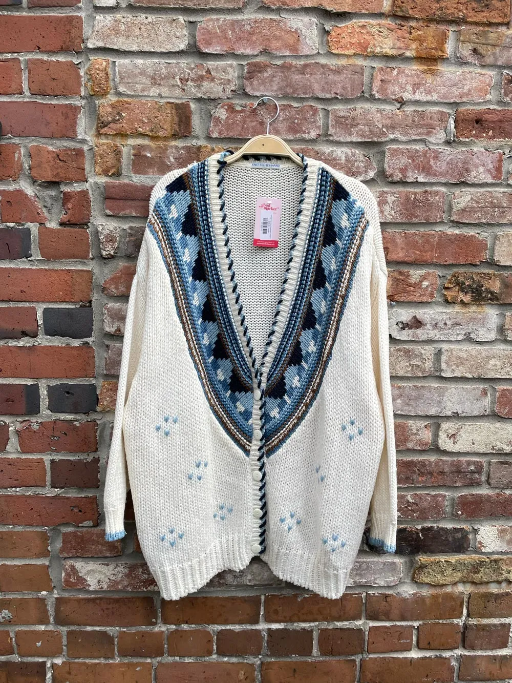 vintage hand-knit cardigan sweater sold by Good Market Thrift Store