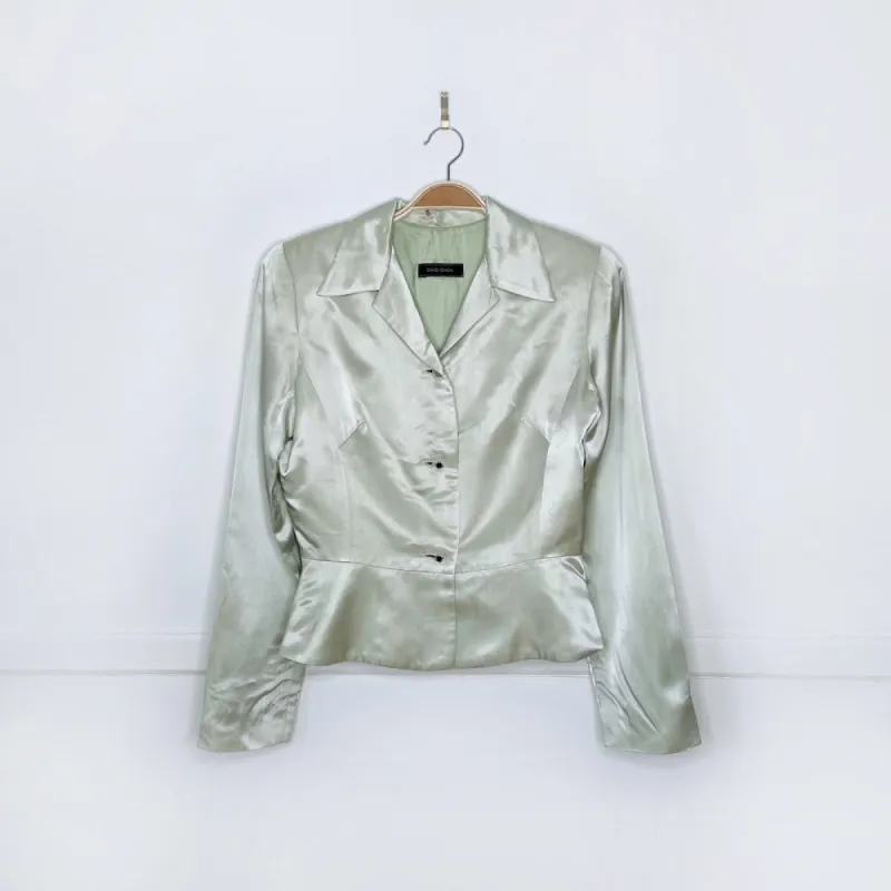 vintage 00s david dixon shimmery satin blazer sold by Good Market Thrift Store