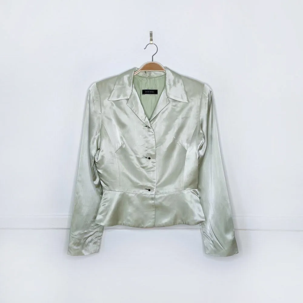 vintage 00s david dixon shimmery satin blazer sold by Good Market Thrift Store