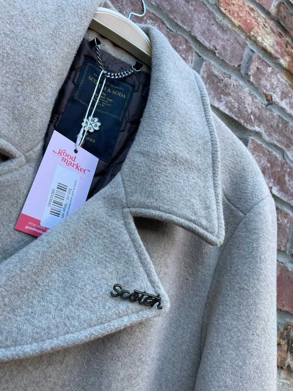 scotch & soda wool blend classic pea coat sold by Good Market Thrift Store product image thumbnail 4