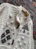 vintage hand-knit cottage moose cardigan jacket sold by Good Market Thrift Store