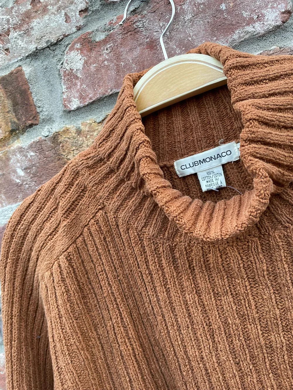 vintage club monaco neutrals chunky rib knit turtleneck sold by Good Market Thrift Store product image thumbnail 2
