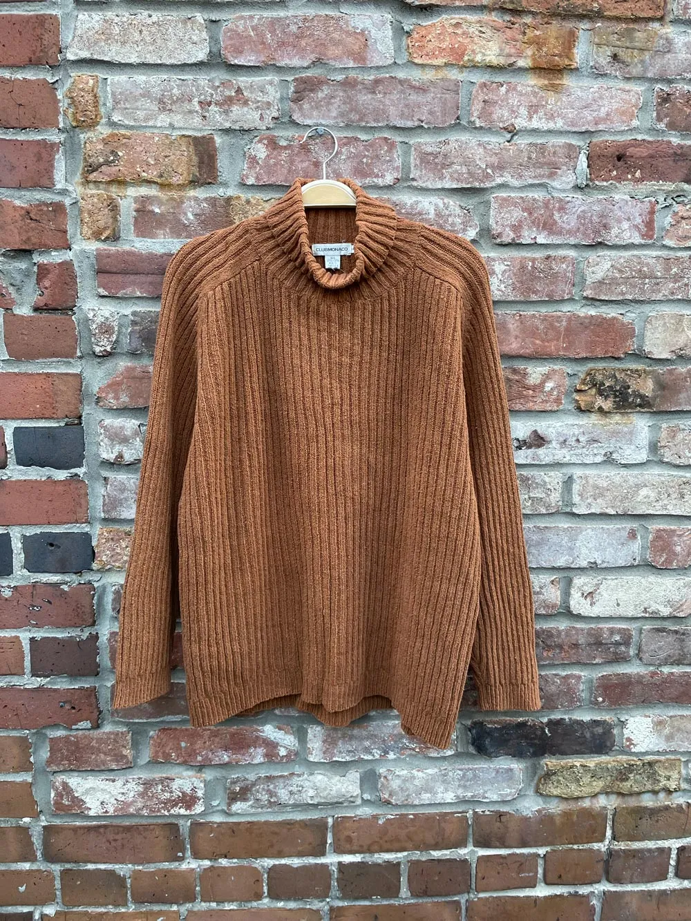 vintage club monaco neutrals chunky rib knit turtleneck sold by Good Market Thrift Store