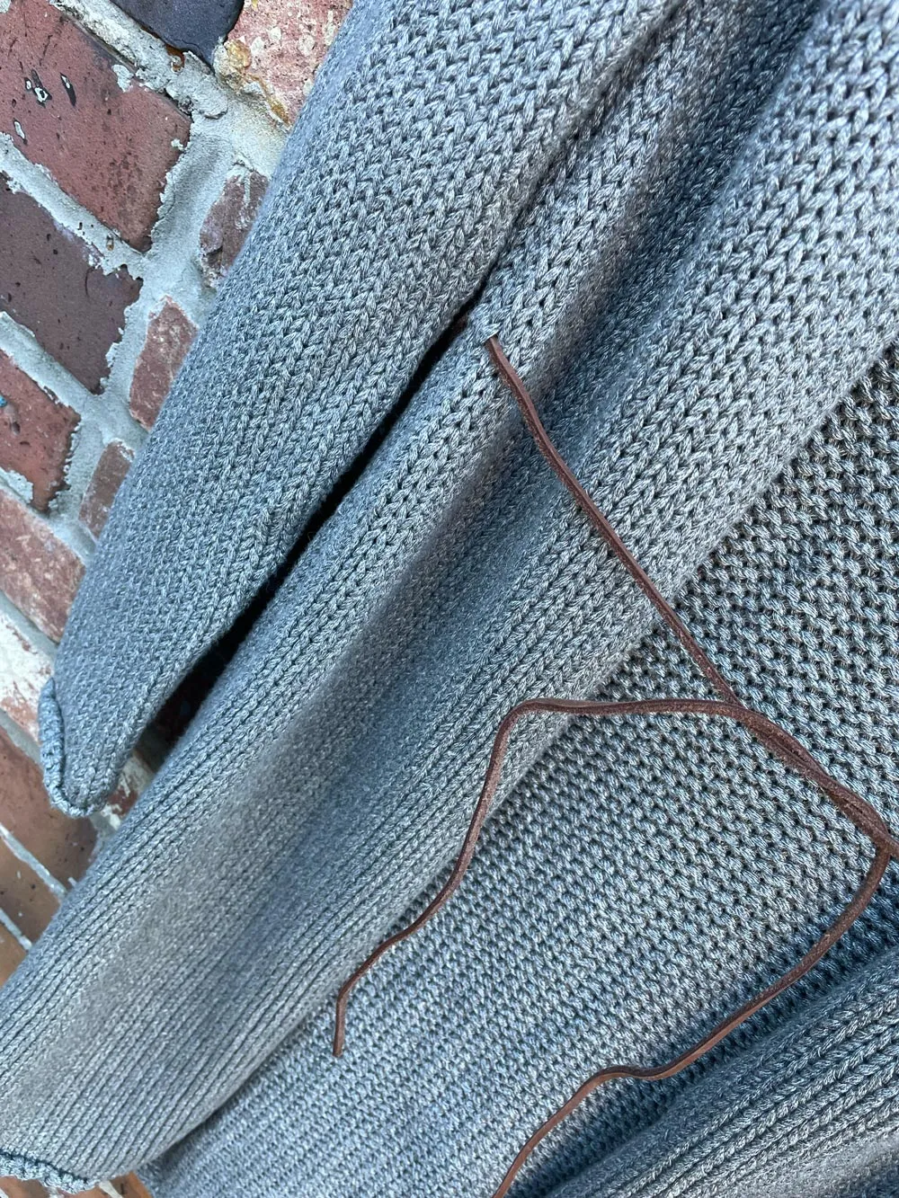 vintage 00s gap open suede belted cotton cardigan sold by Good Market Thrift Store product image thumbnail 2