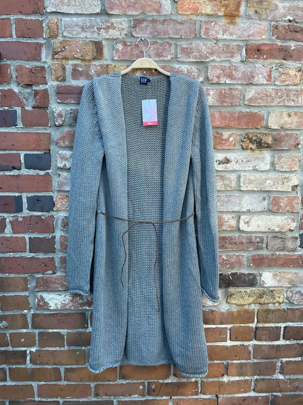 vintage 00s gap open suede belted cotton cardigan sold by Good Market Thrift Store