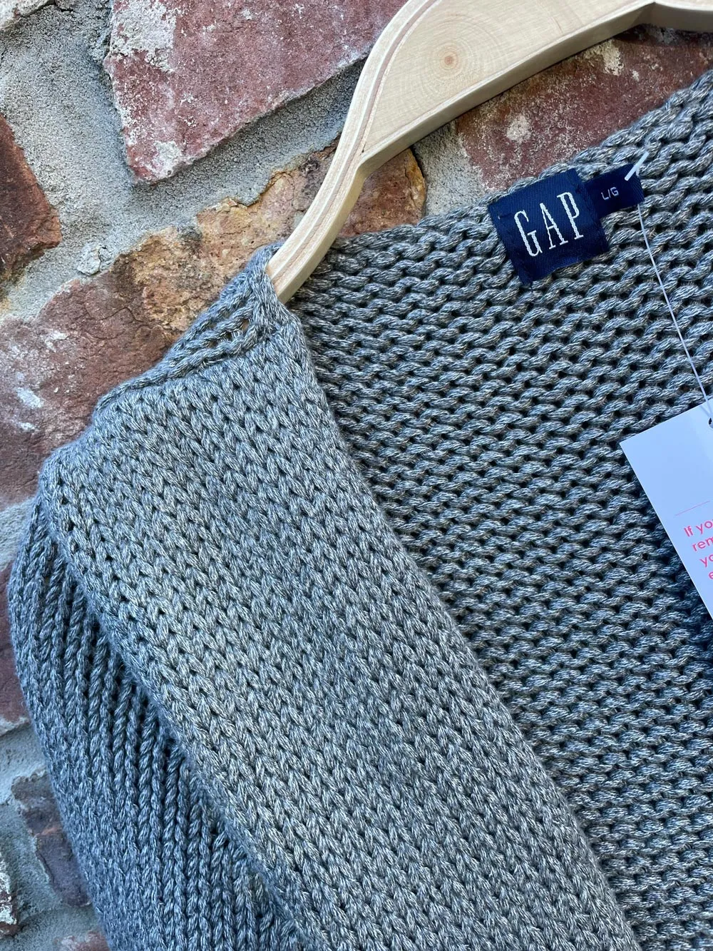 vintage 00s gap open suede belted cotton cardigan sold by Good Market Thrift Store product image thumbnail 3