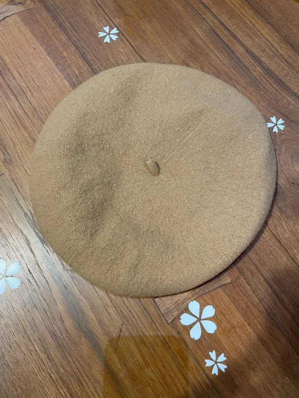vintage classic camel wool french beret sold by Good Market Thrift Store