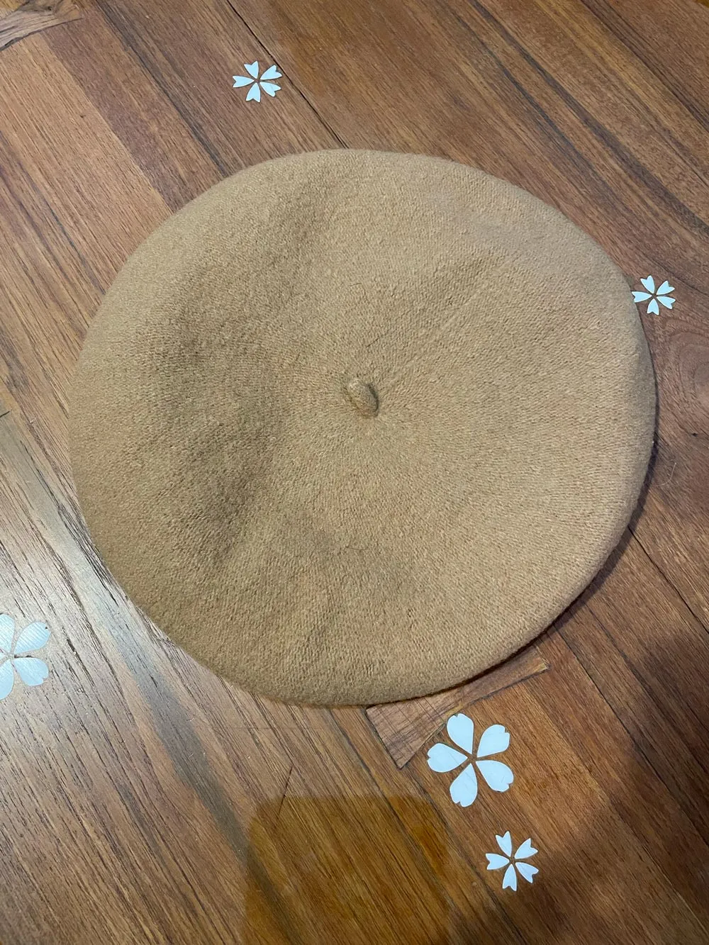 vintage classic camel wool french beret sold by Good Market Thrift Store