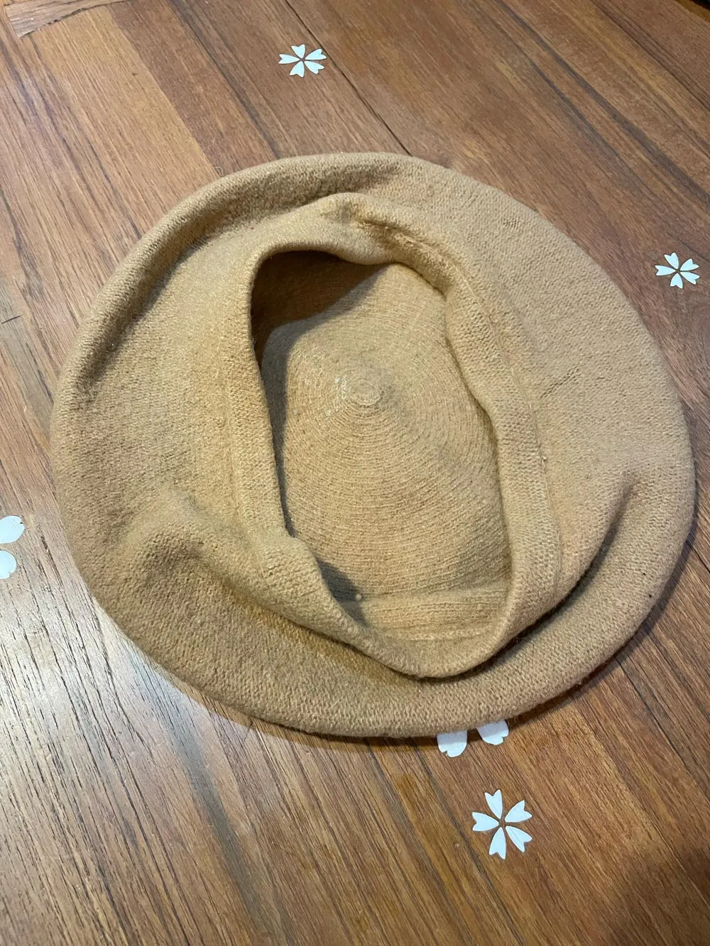 vintage classic camel wool french beret sold by Good Market Thrift Store product image thumbnail 2