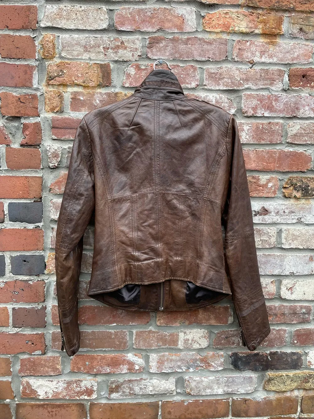 danier italian leather biker jacket sold by Good Market Thrift Store product image thumbnail 3