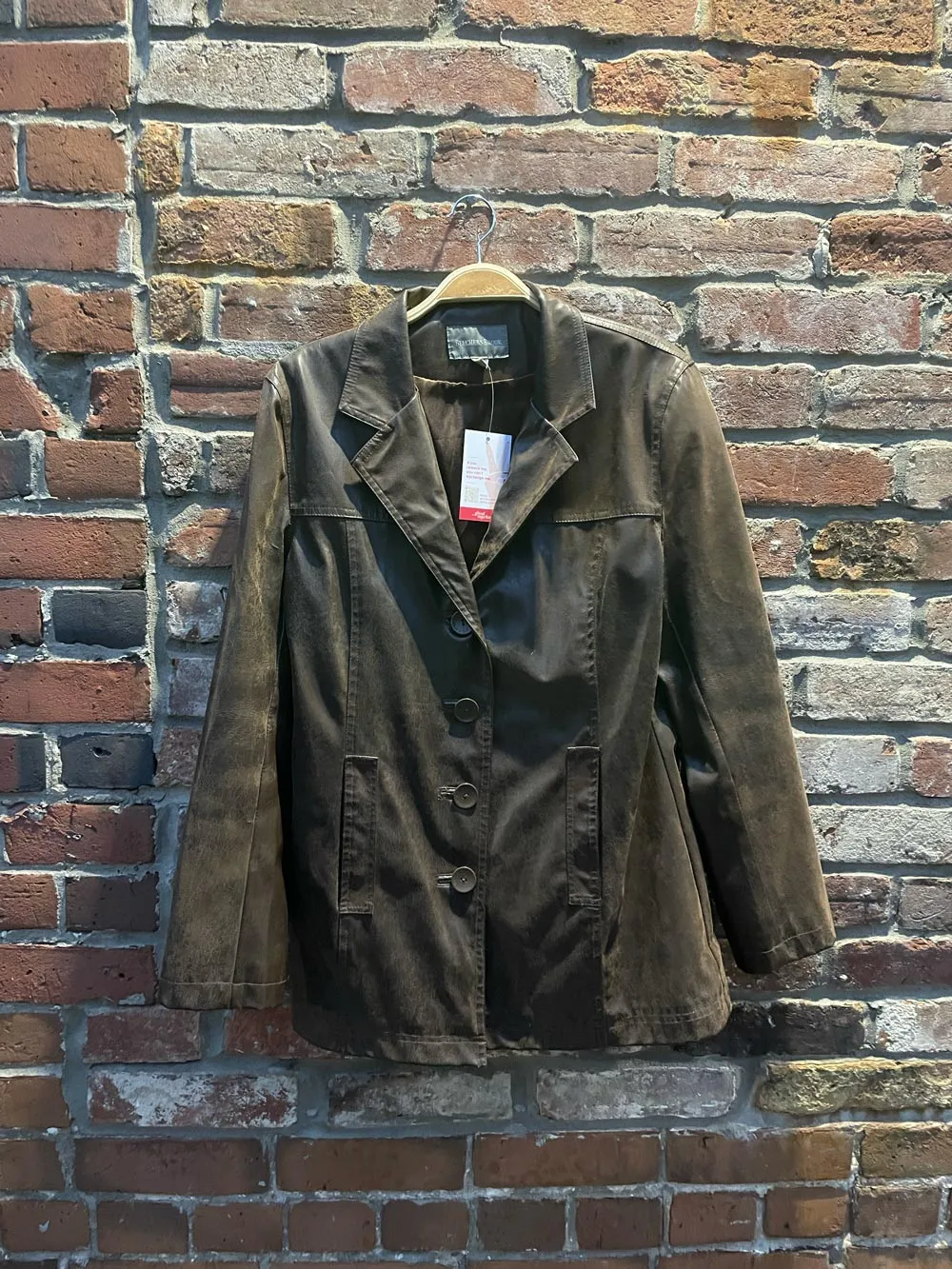 vintage 00s beechers brook faux leather jacket sold by Good Market Thrift Store