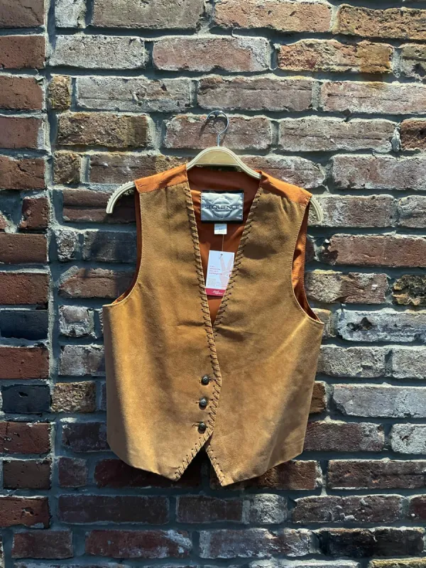 vintage 90s sequence braided trim suede vest sold by Good Market Thrift Store