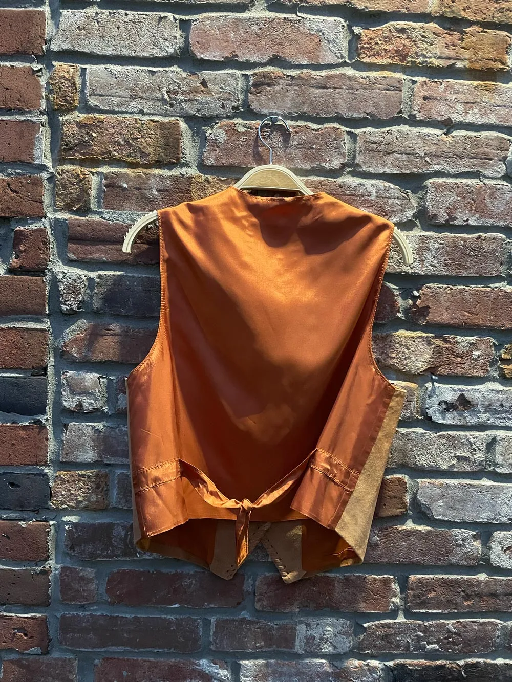 vintage 90s sequence braided trim suede vest sold by Good Market Thrift Store product image thumbnail 4