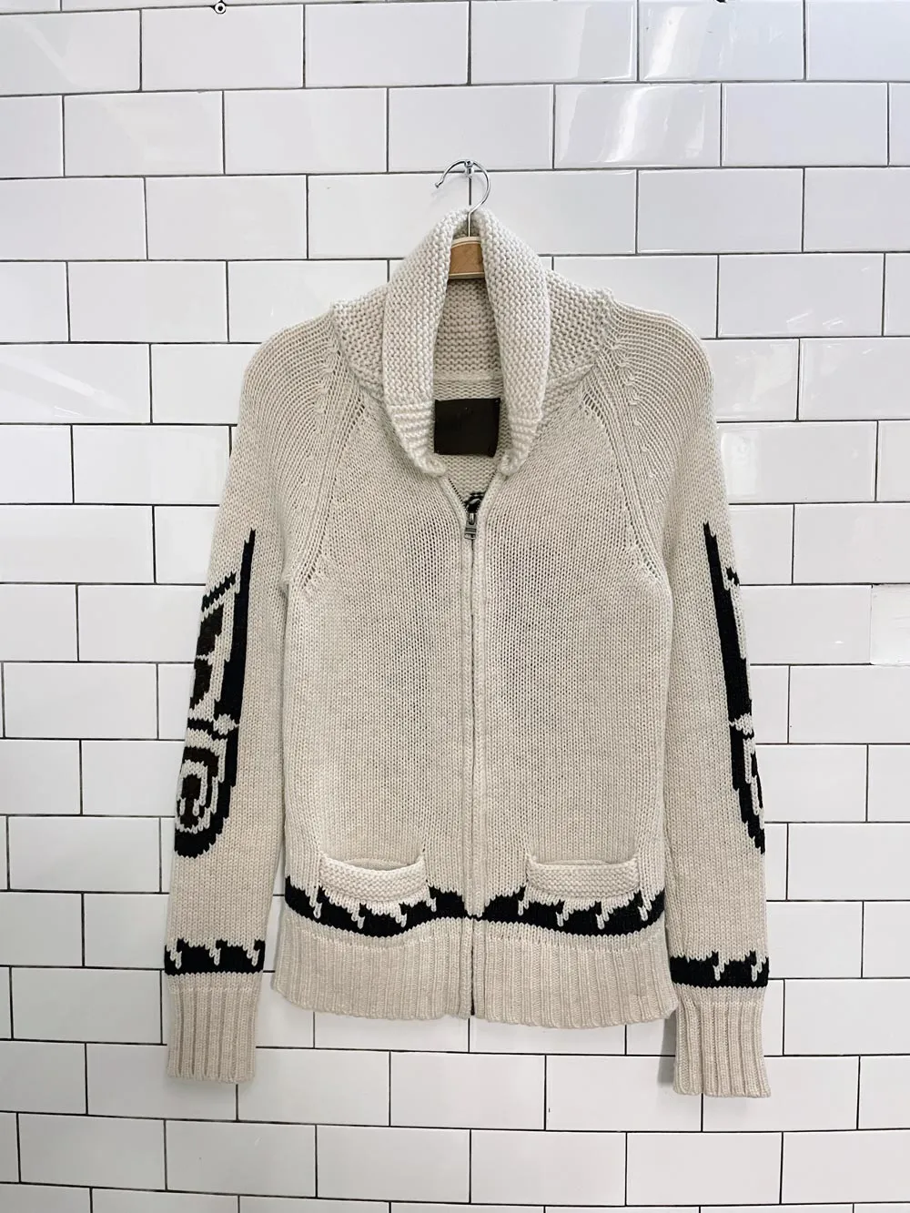 tna hamsa wool cowichan cardigan sweater sold by Good Market Thrift Store product image thumbnail 2