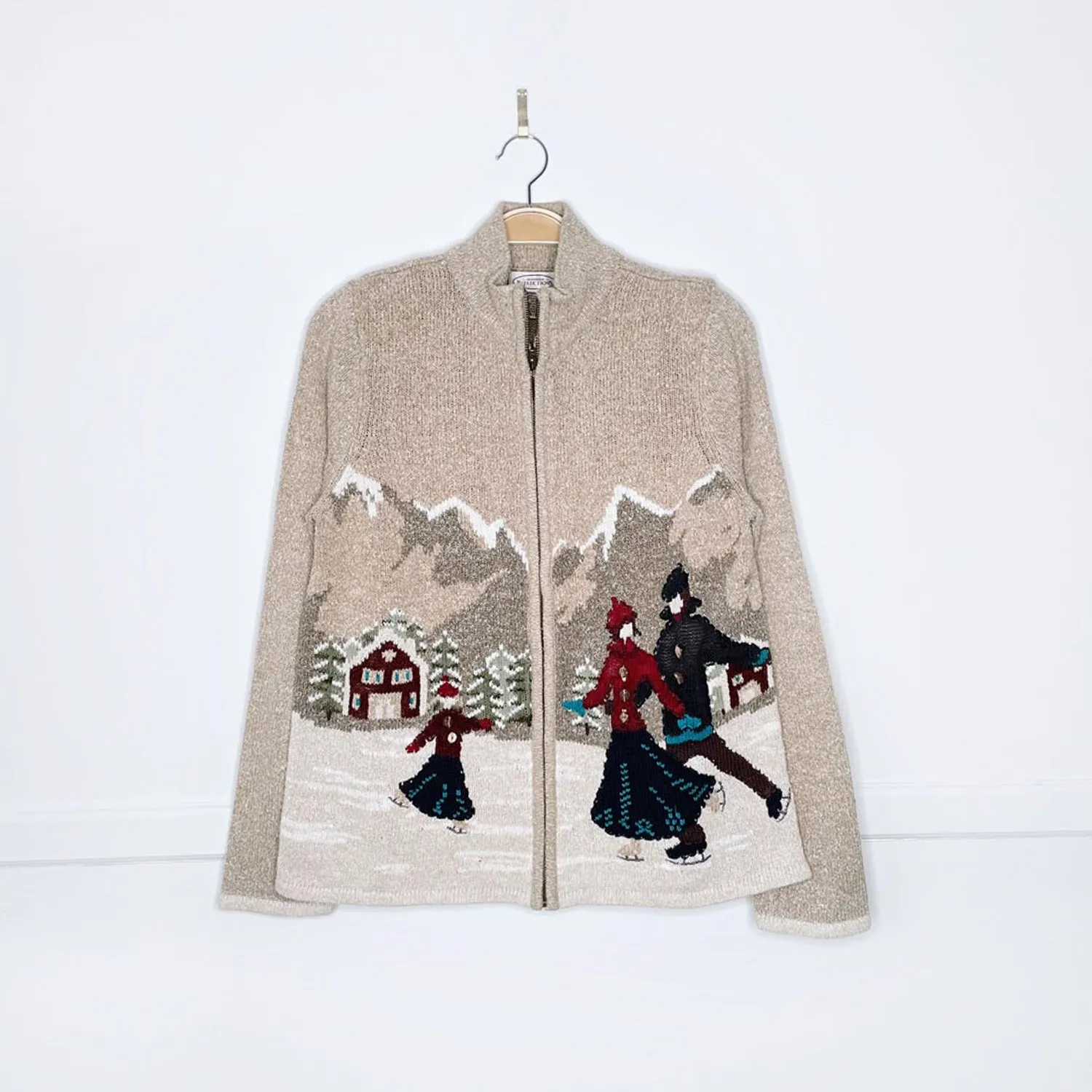 vintage 00s NR ice skaters knit cardigan sold by Good Market Thrift Store