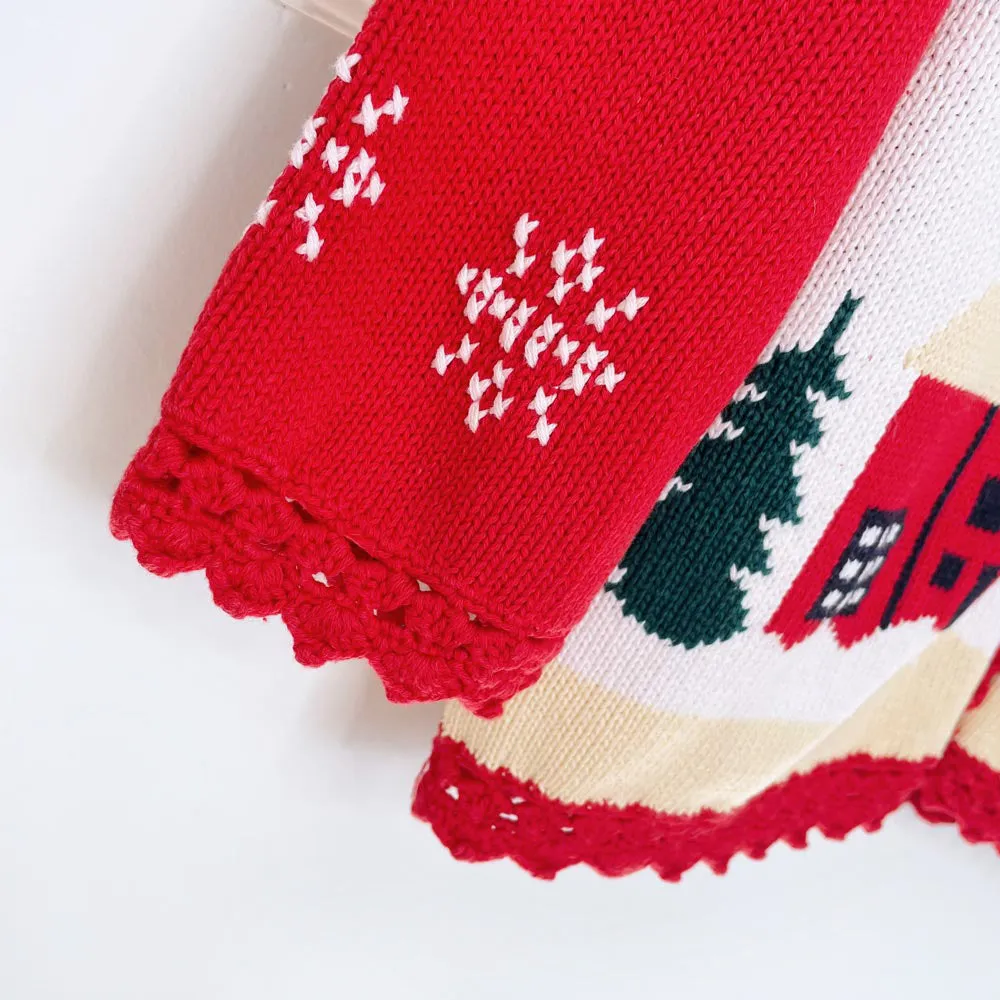 vintage northern traditions holiday patchwork knit cardigan sold by Good Market Thrift Store product image thumbnail 4