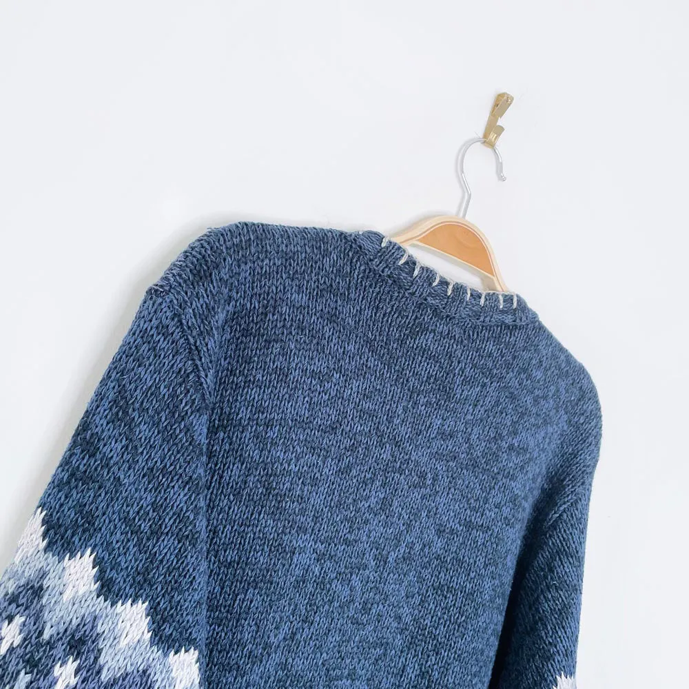 vintage hand-embroidered holiday bear knit cardigan sold by Good Market Thrift Store product image thumbnail 5