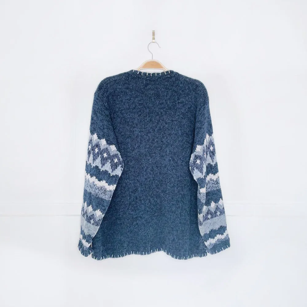 vintage hand-embroidered holiday bear knit cardigan sold by Good Market Thrift Store product image thumbnail 4