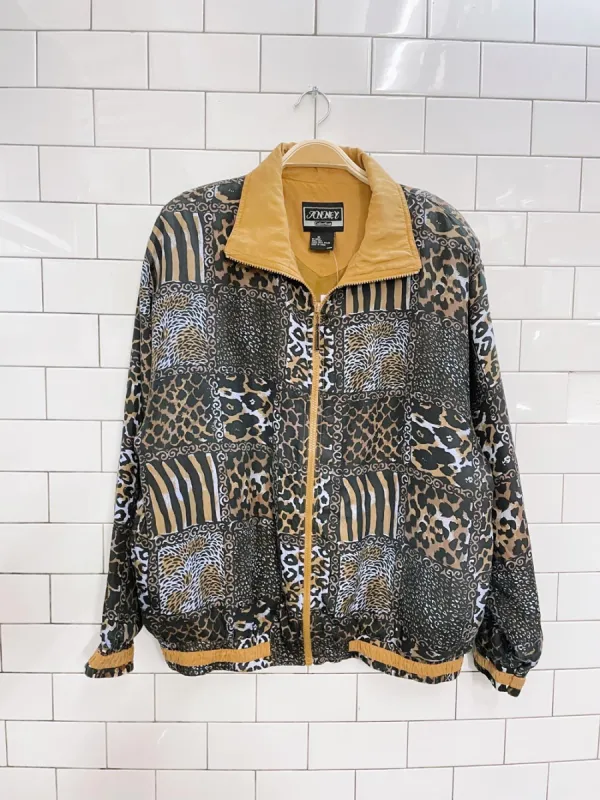 vintage anney animal print silk bomber jacket sold by Good Market Thrift Store