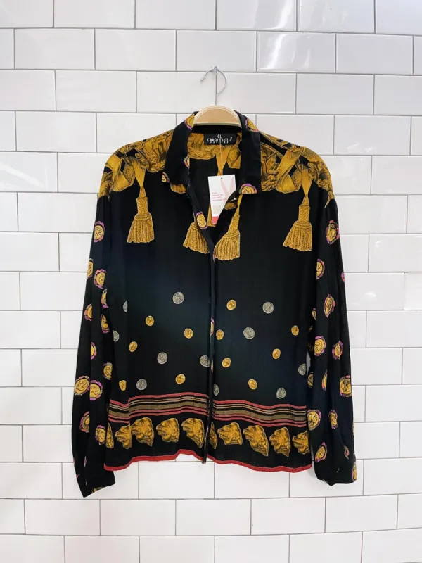 vintage carol little coin + tassels blouse sold by Good Market Thrift Store