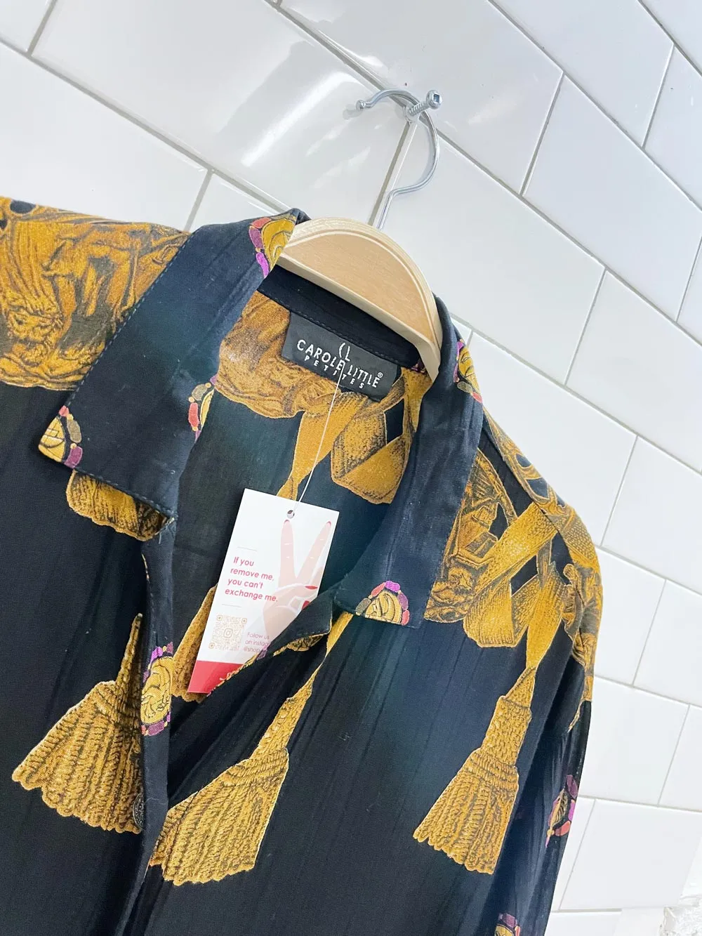 vintage carol little coin + tassels blouse sold by Good Market Thrift Store product image thumbnail 2