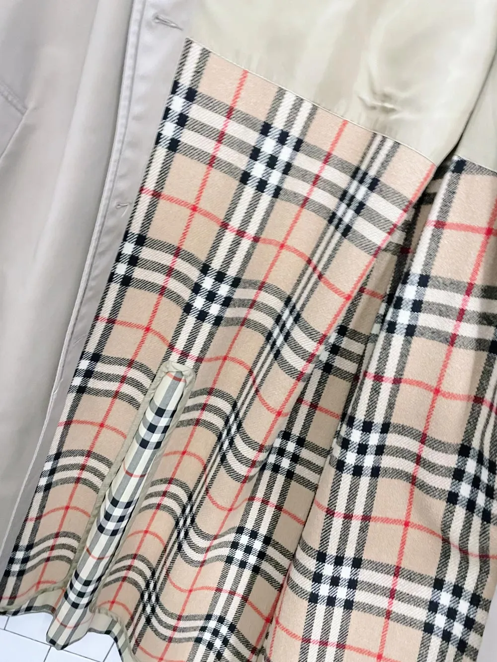 vintage hellysport wool-bend nova check lined trench coat sold by Good Market Thrift Store product image thumbnail 4