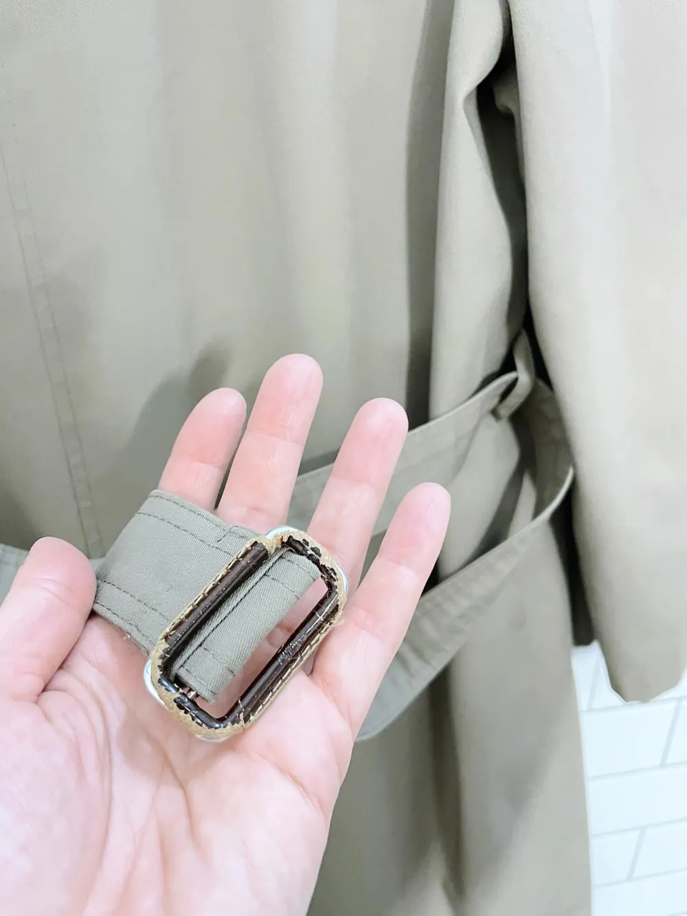 vintage hellysport wool-bend nova check lined trench coat sold by Good Market Thrift Store product image thumbnail 5