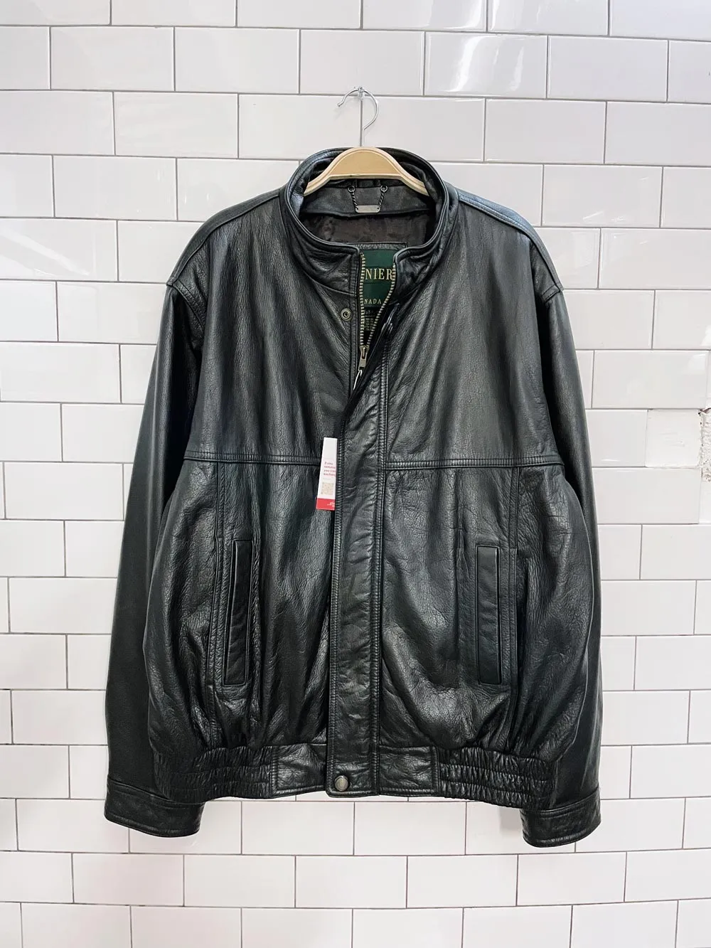 vintage danier heavy leather bomber jacket sold by Good Market Thrift Store