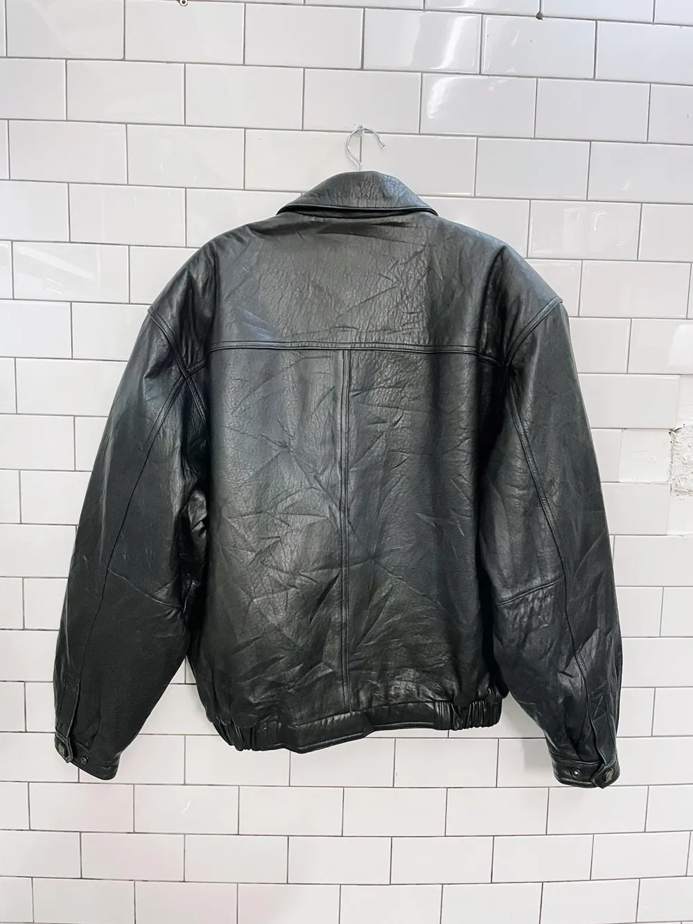vintage christian dumas butter leather bomber jacket sold by Good Market Thrift Store product image thumbnail 3